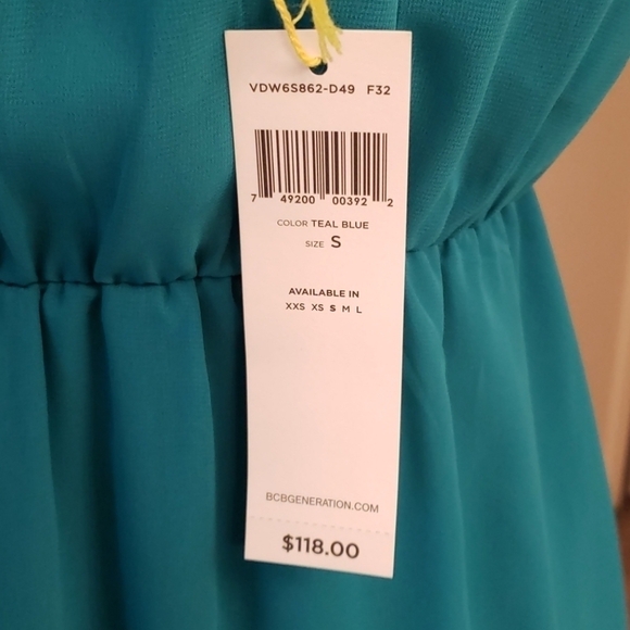 Bcbgeneration teal ruffle strapless dress NWT - Picture 9 of 12